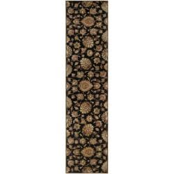 Hand-tufted Caper Black Wool Rug (3' x 12')