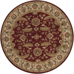Hand-tufted Kaiser Red Wool Rug (9'9 Round)
