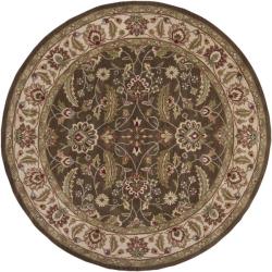 Hand-tufted Brute Brown Wool Rug (6' Round)