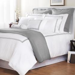 Platinum Stripe Baratto Stitch Full/ Queen-size 3-piece Duvet Cover Set