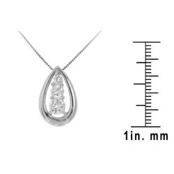 Sterling Silver Clear Cubic Zirconia Teardrop Necklace