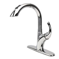 Fontaine Cleo High Arc Pullout Chrome Kitchen Faucet