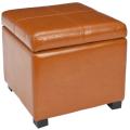 Broadway Saddle Leather Storage Ottoman