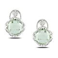 Miadora Sterling Silver Green Amethyst and Diamond Accent Earrings (G-H, I3)