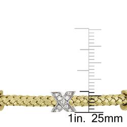 14k Yellow and White Gold 1/3ct TDW Diamond 'X' Bangle (G-H, SI1-SI2)