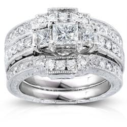 14k White Gold 1 1/10ct TDW Diamond Bridal Ring Set (H-I, I1-I2)