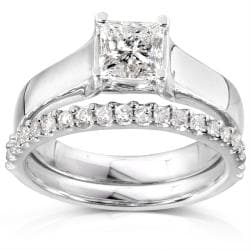 14k White Gold 1 1/4ct TDW Diamond Bridal Ring Set (H-I, I1-I2)
