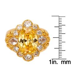 Goldtone White and Yellow Cubic Zirconia Ring