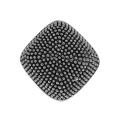 Silvertone Chunky Black Studded Ring