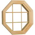  Century Unfinished Wood Fixed Clear Insulated Glass Octagon Window