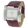 Geneva Platinum Women's Crocodile Faux Leather Strap Watch