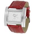 Geneva Platinum Women's Crocodile Faux Leather Strap Watch