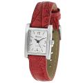 Geneva Platinum Women's Black Crocodile Strap Watch