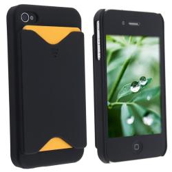 Black Slim Case with Business Card Holder for Apple iPhone 4