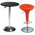 Adjustable Height 3-piece Chrome/ Red Table and Chairs Set