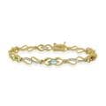 Glitzy Rocks 18k Gold over Silver Multi-gemstone and Diamond Bracelet