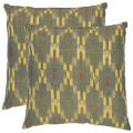 Diamond Ikat 18-inch Grey/ Yellow Decorative Pillows (Set of 2)