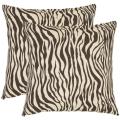 Zebra 22-inch Ivory/ Brown Decorative Pillows (Set of 2)