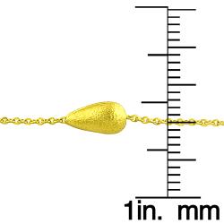 14k Yellow Gold 9-inch Satin Teardrop Anklet
