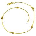 14k Tri-color Gold 10-inch Love Knot Anklet