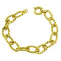 14k Yellow Gold 7.5-inch Twisted Oval Link Bracelet