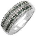 Malaika Sterling Silver 1/2ct TDW White and Blue Diamond Cocktail Ring (I-J, I2-I3)