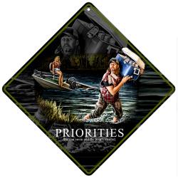 Rico Industries Priorities Metal Crossing Sign