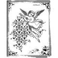 LaBlanche Angel with Lute In Frame Silicone Stamp