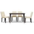 Elsa Brown Wood 5-Piece Modern Dining Set
