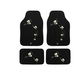 Automotive 4-piece Bees Embroidered Floor Mat Set