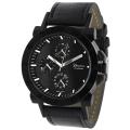Geneva Platinum Men's Chronograph-style Leather Strap Watch