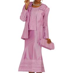 Divine Apparel Women's Missy Plum Crushed Taffetta Skirt Suit 