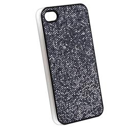 Black Bling Rubber Coated Case for Apple iPhone 4