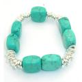 Silver and Turquoise Stretch Bracelet (China)