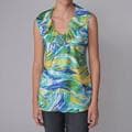 Piano Women's Ruffled Collar Sleeveless Blouse
