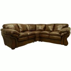 Lincoln Brown Italian Leather Sectional Sofa