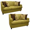 Lansing Lime Green Fabric Sofa and Loveseat