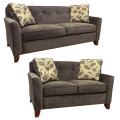 Brooke Charcoal Grey Fabric Sofa and Loveseat
