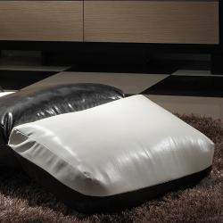 Naomi Black and White Memory Foam Floor Lounge Chair