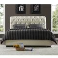 Castela Soft White Faux Leather King Bed