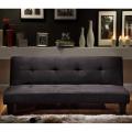 Bento Black Microfiber Suede Futon Sofa Bed