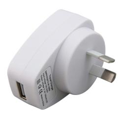 Premium White USB Australia Travel Charger Adapter