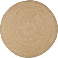 Hand-woven Reversible Red/ Green Braided Rug (6' x 6' Round)