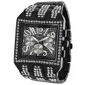 Geneva Platinum Men's Rhinestone Chronograph-style Link Watch