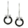 Sterling Silver 1/4ct TDW Black and White Diamond Dangle Earrings (G-H, I2-I3)