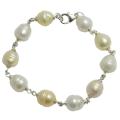 Pearls For You Sterling Silver Pastel Freshwater Pearl Bracelet (9-9.5 mm)