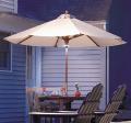 LED Lighted Hardwood Patio Umbrella