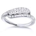 14k White Gold 5/8ct TDW Curved Diamond Band (H-I, I1-I2)