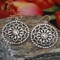 Sterling Silver Beaded Flower Earrings (Mexico)