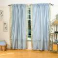 Grey 84-inch Rod Pocket Sheer Sari Curtain Panel Pair (India)